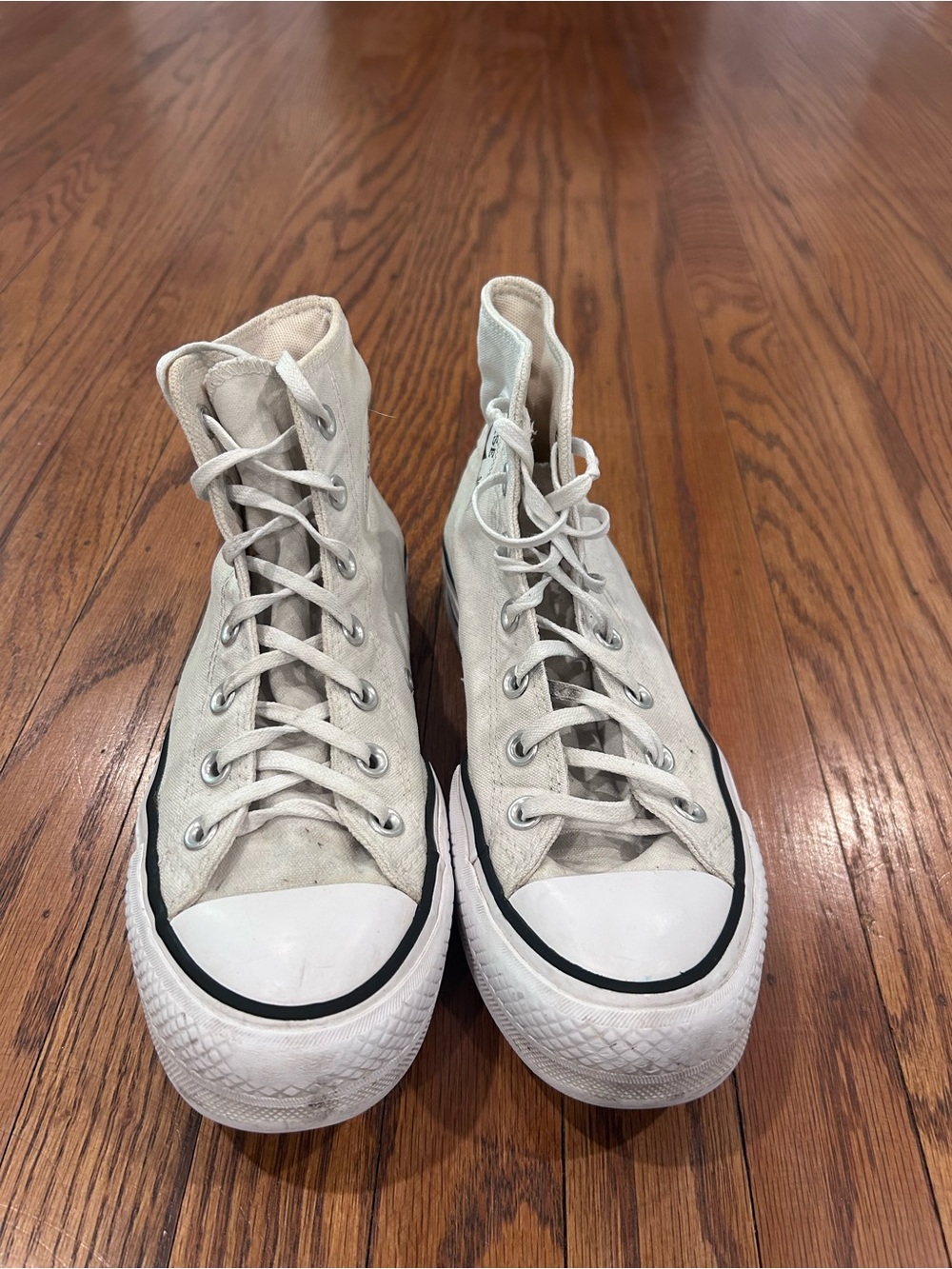 Converse High Top Sneakers in White with Black Trim